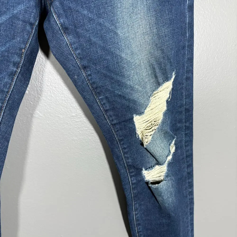 Frame Denim Le Garcon Dark Wash Distressed Boyfriend Jeans - Size 25 - Mid Rise